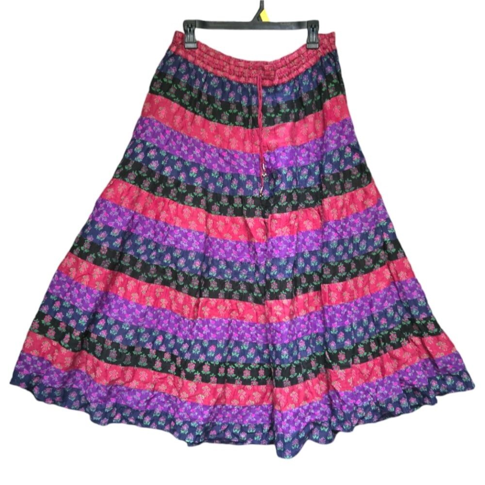 Vintage Classic Made in India Boho Gypsy Maxi Skirt - Free Size